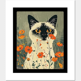 Himalayan Cat Flowers Photo Cat Lover Gift Idea Posters and Art